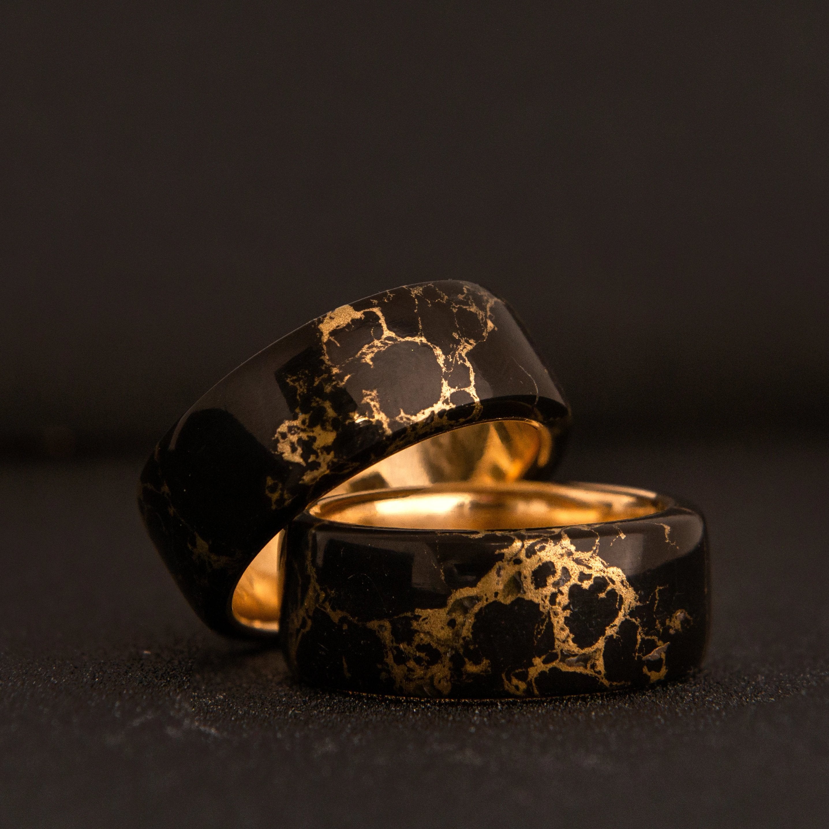 Black and Gold Wedding Rings For Men– Patrick Adair Designs Black and Gold Wedding Rings For Men– Patrick Adair Designs