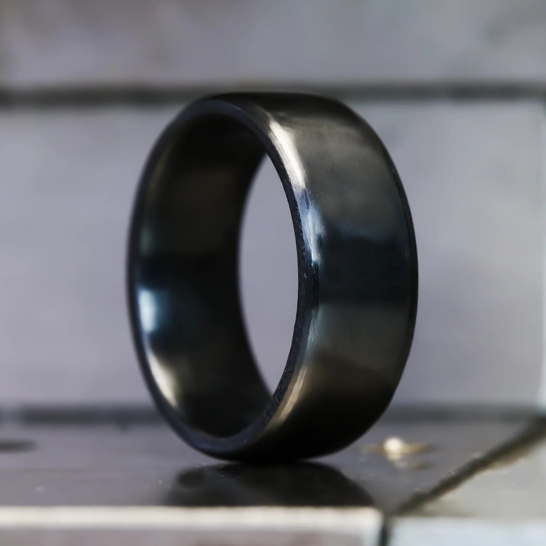 8mm Beveled 904L Stainless Steel Ring | Handcrafted in The USA