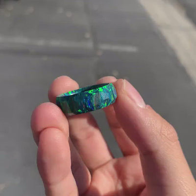 Opal men's engagement ring.