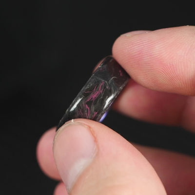 Lavender Burl Carbon Fiber Ring with Purple Titanium Liner