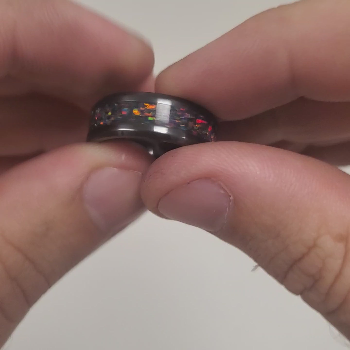 Black Fire Opal Glowstone Ring