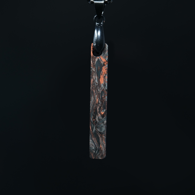Copper Burl Carbon Fiber Bar Pendant - Patrick Adair Designs