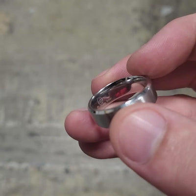 904L stainless steel men's wedding ring.