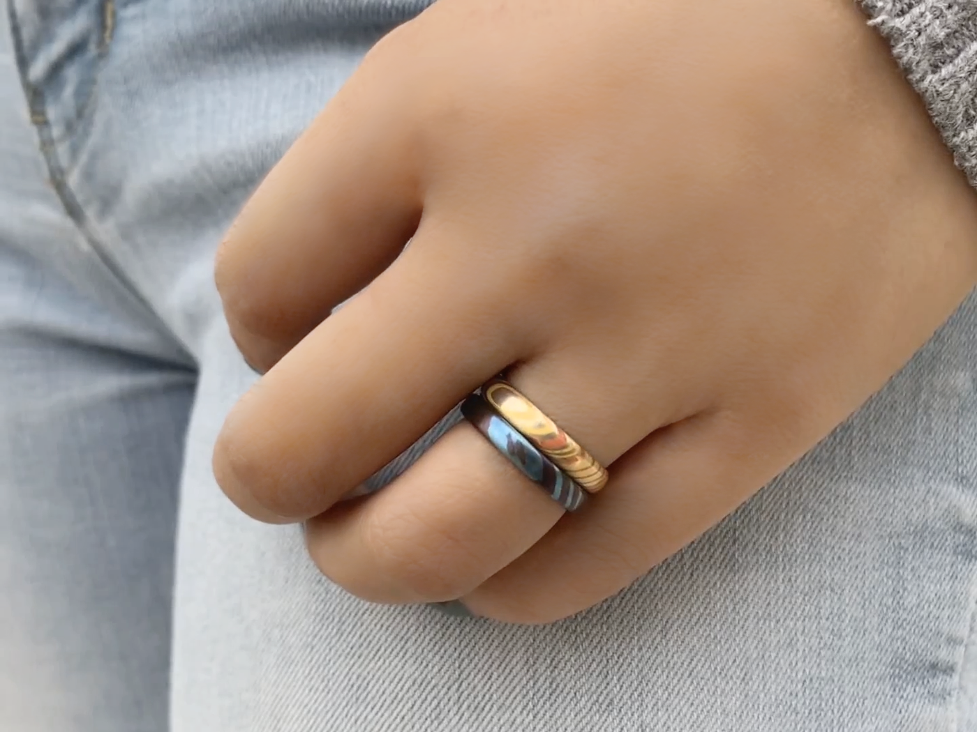 Stackable wedding rings are unique bands that are made in a wide range of material and multiple can be worn at the same time