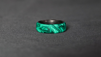 Carbon Fiber and Malachite Ring