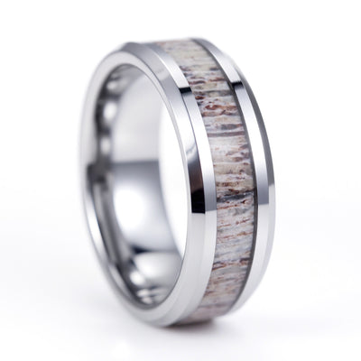Deer Antler and Tungsten Ring