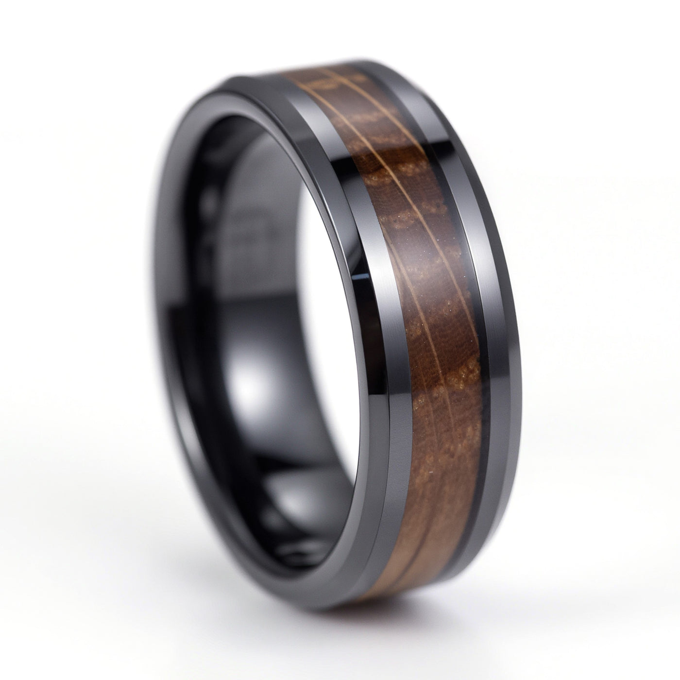 Whiskey Barrel and Black Ceramic Ring