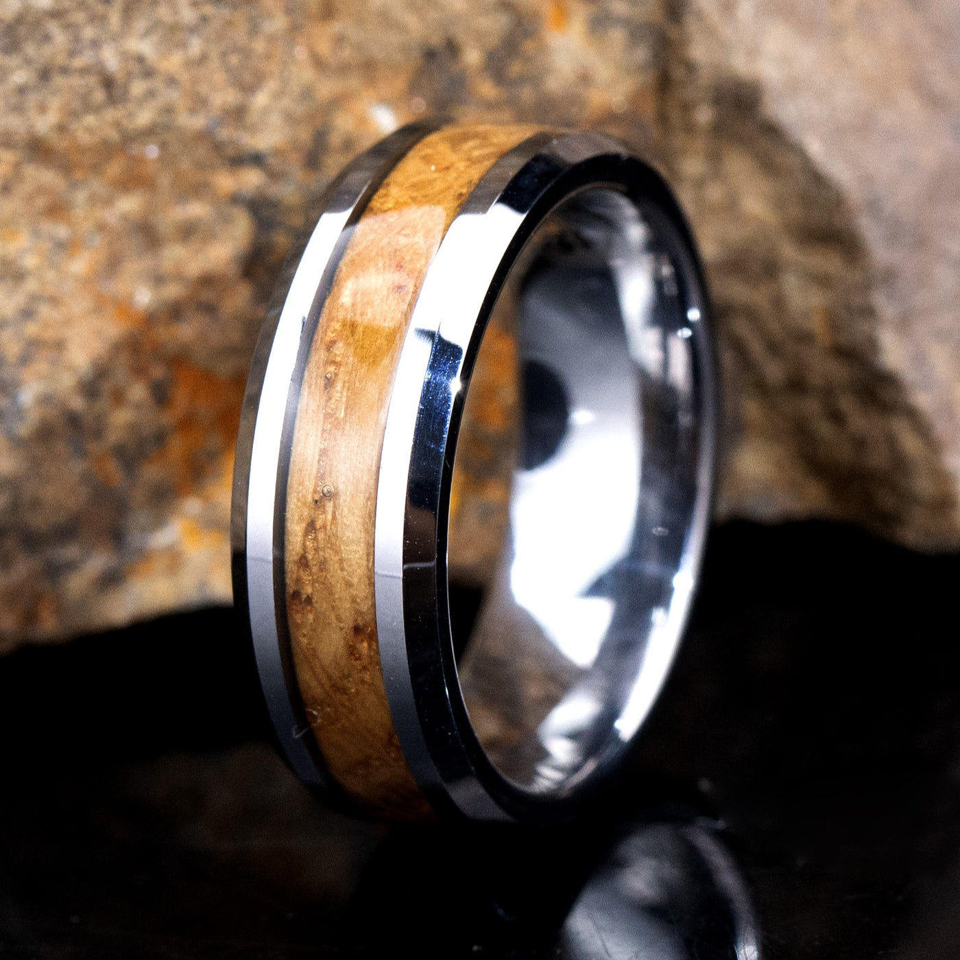 Whiskey Barrel and Tungsten Ring