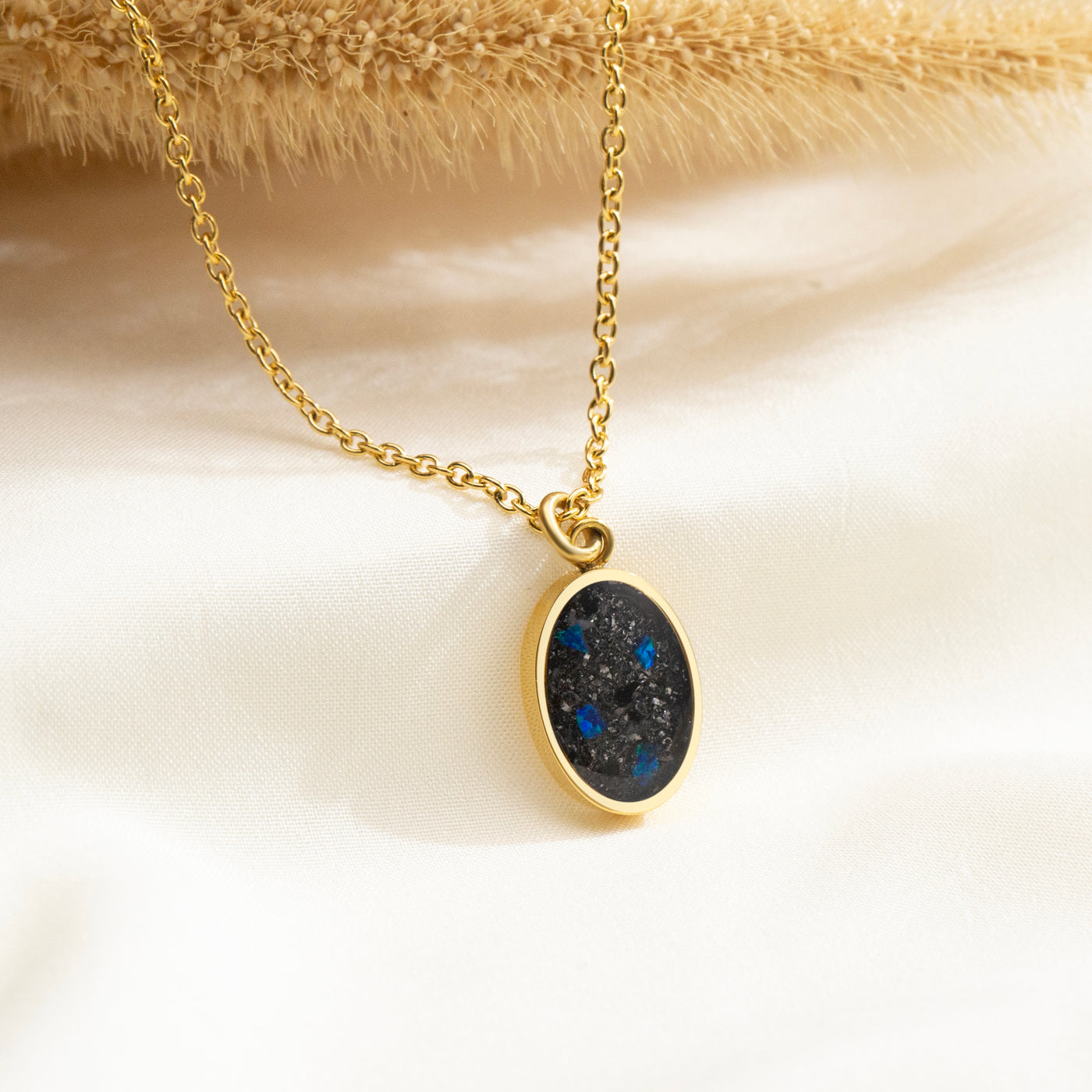 Star Dust Glowstone Oval Pendant Necklace