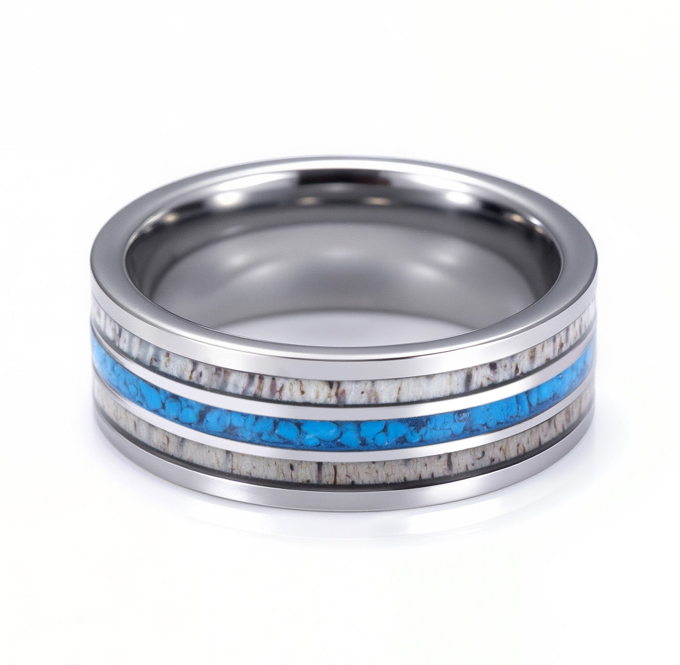 Antler and Turquoise Band | Tungsten Glowstone Ring - Patrick Adair Designs