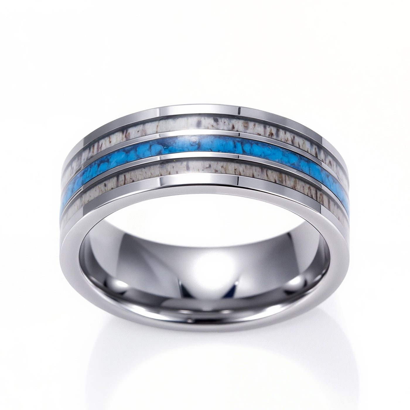 Antler and Turquoise Band | Tungsten Glowstone Ring - Patrick Adair Designs