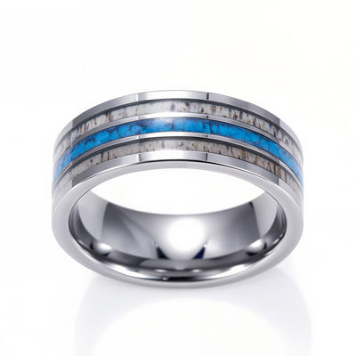 Antler and Turquoise Band | Tungsten Glowstone Ring - Patrick Adair Designs