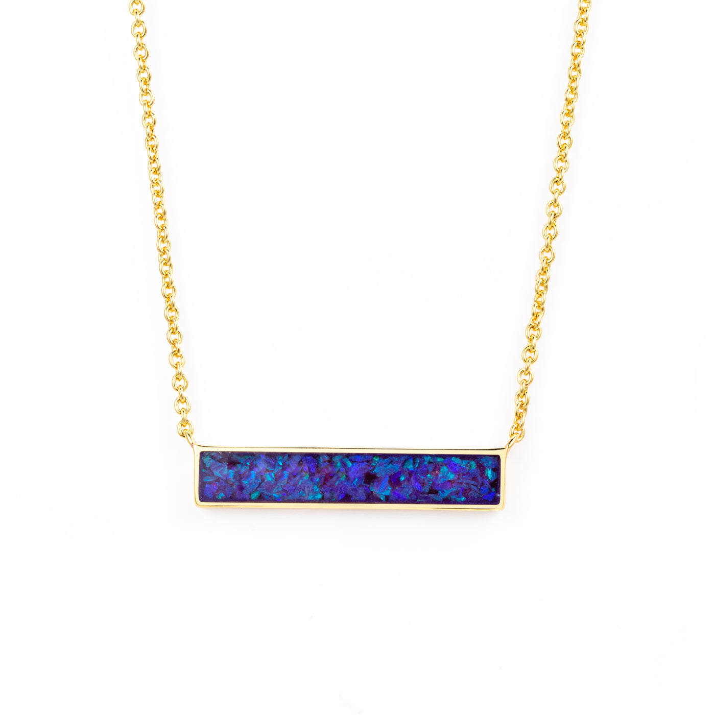 Lavender Opal Glowstone Inlay Bar Necklace - Patrick Adair Designs