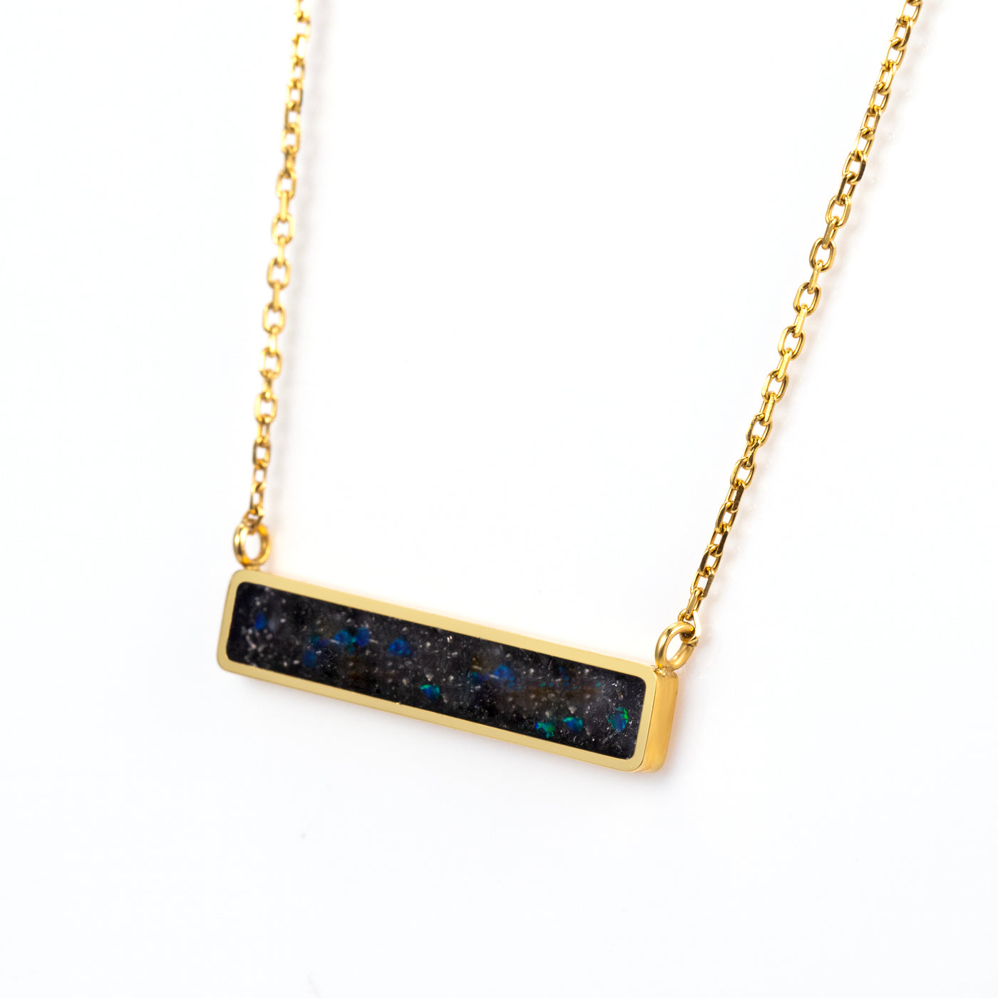 Star Dust Opal Glowstone Inlay Bar Necklace - Patrick Adair Designs