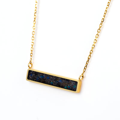 Star Dust Opal Glowstone Inlay Bar Necklace - Patrick Adair Designs
