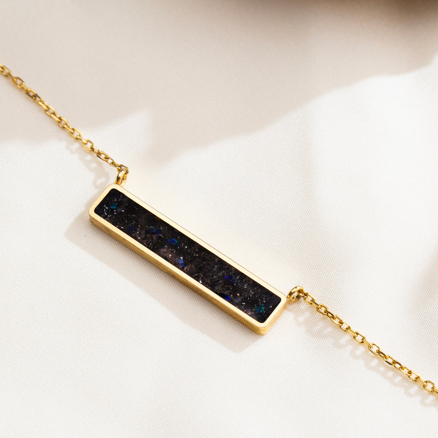 Star Dust Opal Glowstone Inlay Bar Necklace - Patrick Adair Designs