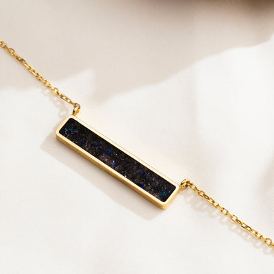 Star Dust Opal Glowstone Inlay Bar Necklace - Patrick Adair Designs