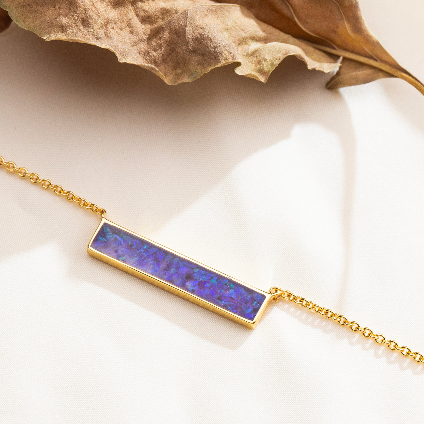 Lavender Opal Glowstone Inlay Bar Necklace - Patrick Adair Designs
