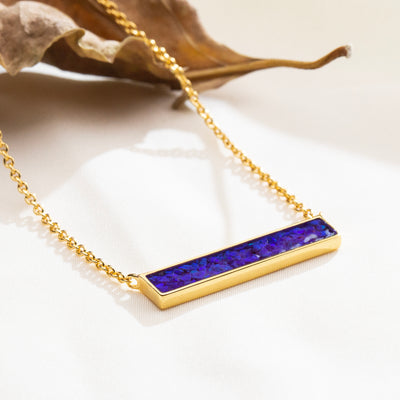 Lavender Opal Glowstone Inlay Bar Necklace - Patrick Adair Designs