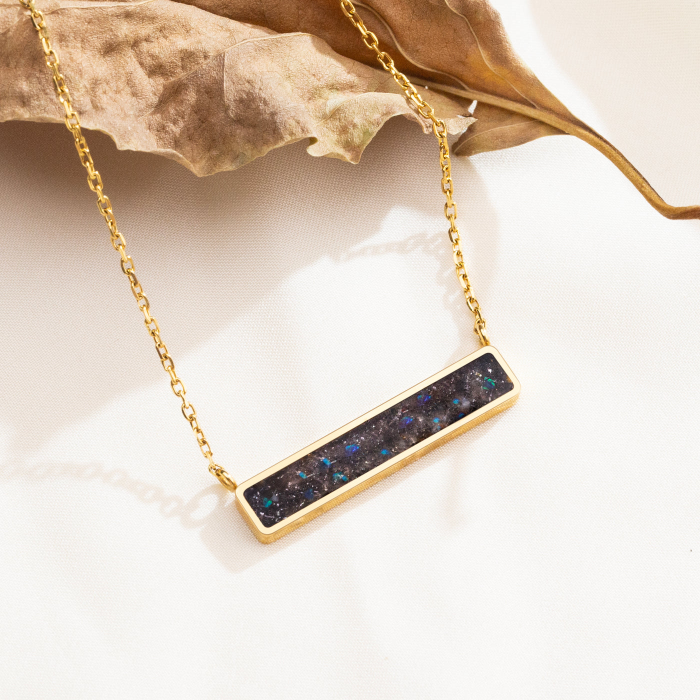 Star Dust Opal Glowstone Inlay Bar Necklace - Patrick Adair Designs