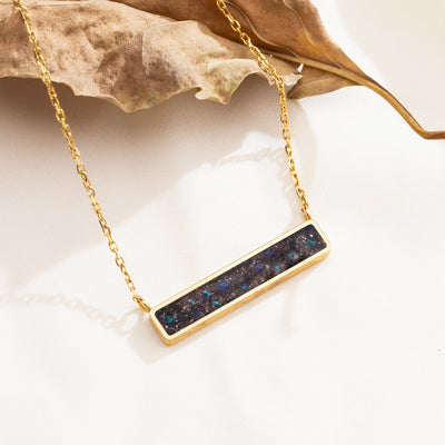 Star Dust Opal Glowstone Inlay Bar Necklace - Patrick Adair Designs