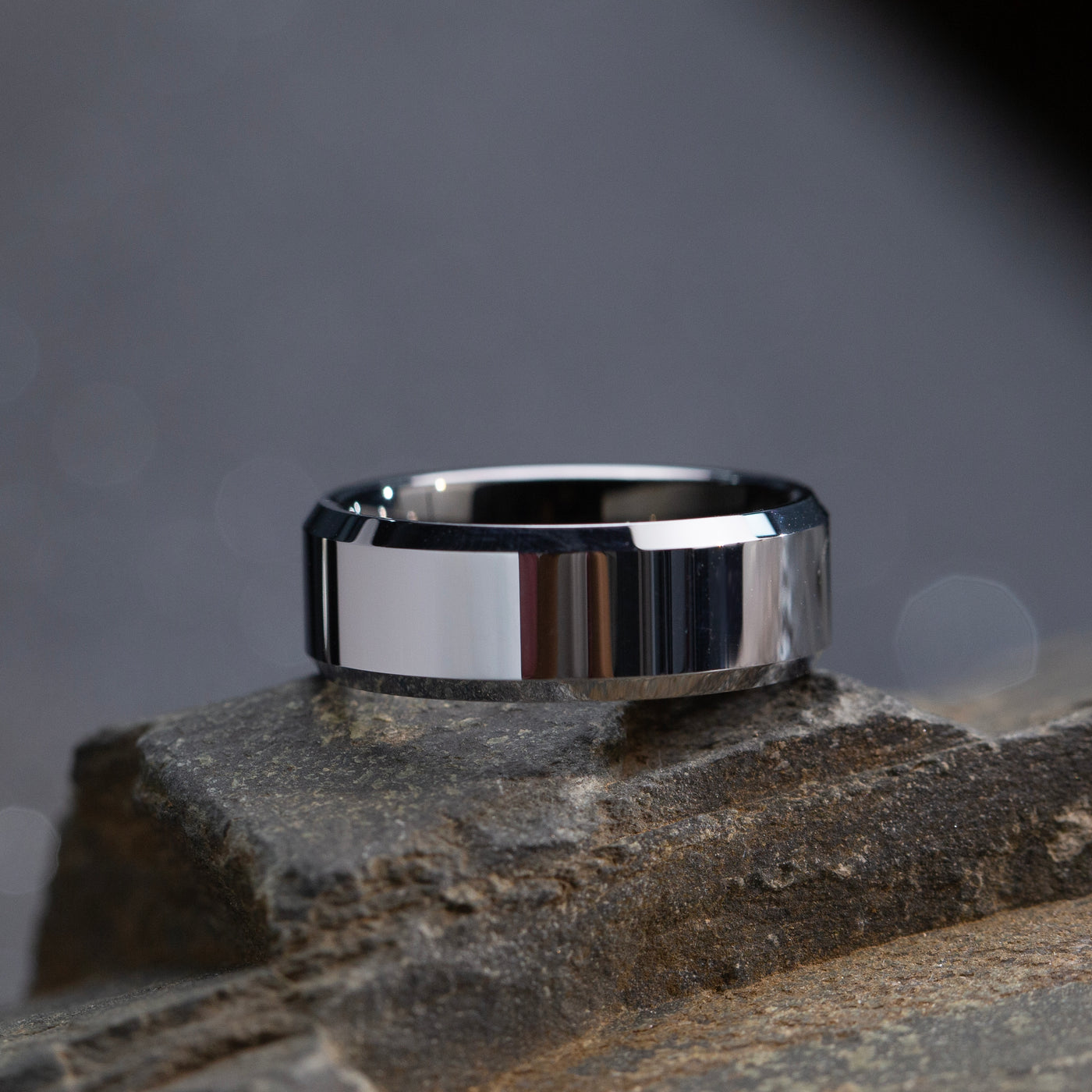 8mm Beveled Platinum Ring - Patrick Adair Designs