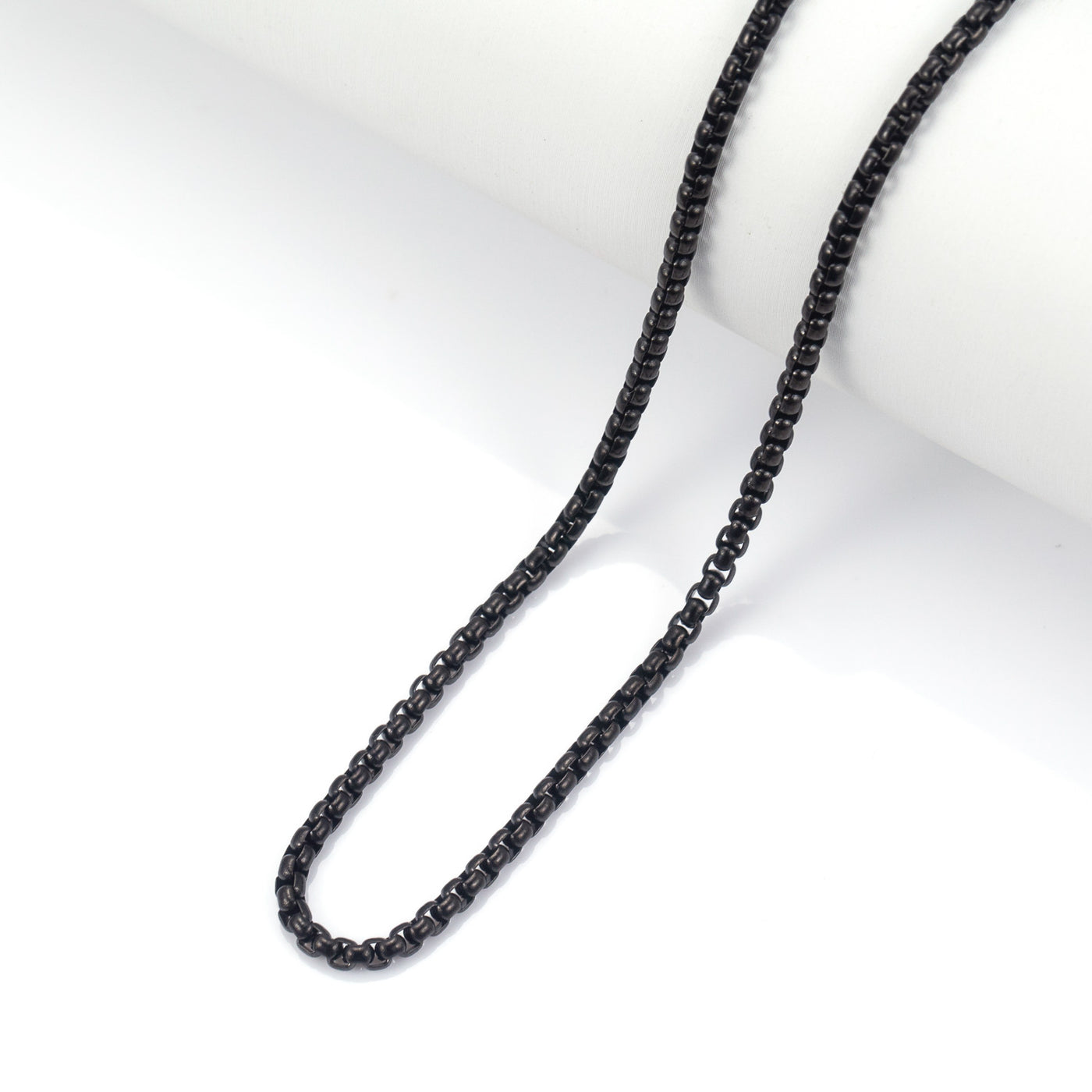 10 X Black Chain Necklace Stainless Steel, 2mm Round Box Chain, Black 10 X Black Chain Necklace Stainless Steel, 2mm Round Box Chain, Black