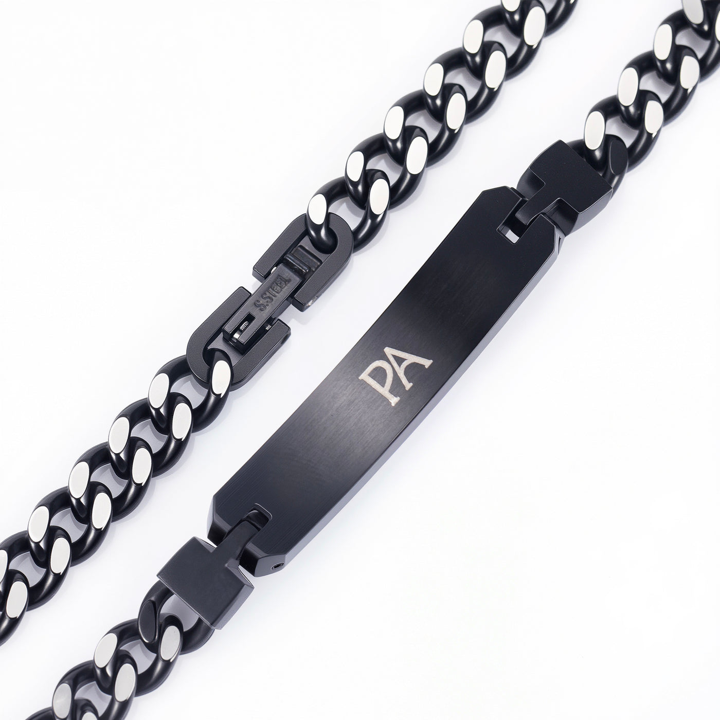 Lavender Opal Glowstone Cuban Link ID Bracelet - Patrick Adair Designs