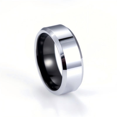 8mm Beveled Platinum Ring - Patrick Adair Designs