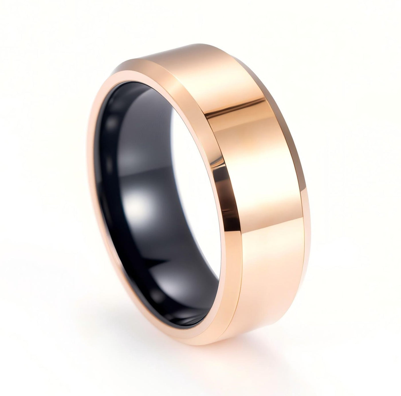 8mm Beveled Gold Ring - Patrick Adair Designs