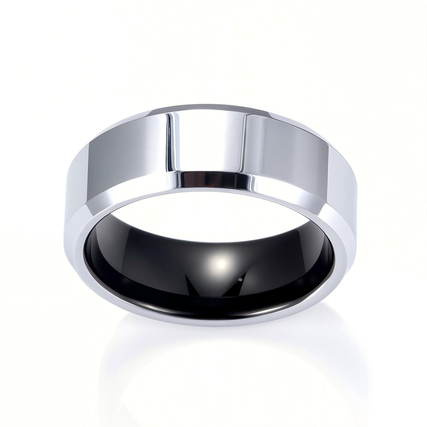 8mm Beveled Platinum Ring - Patrick Adair Designs