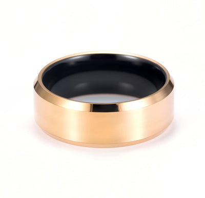 8mm Beveled Gold Ring - Patrick Adair Designs