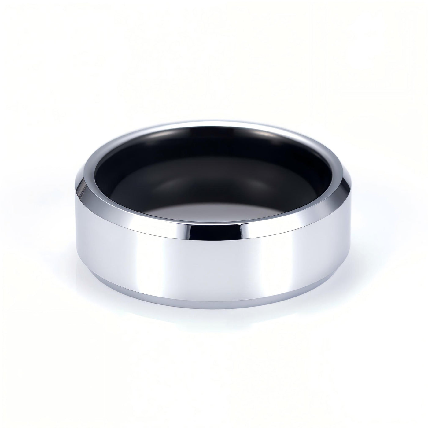 8mm Beveled Platinum Ring - Patrick Adair Designs