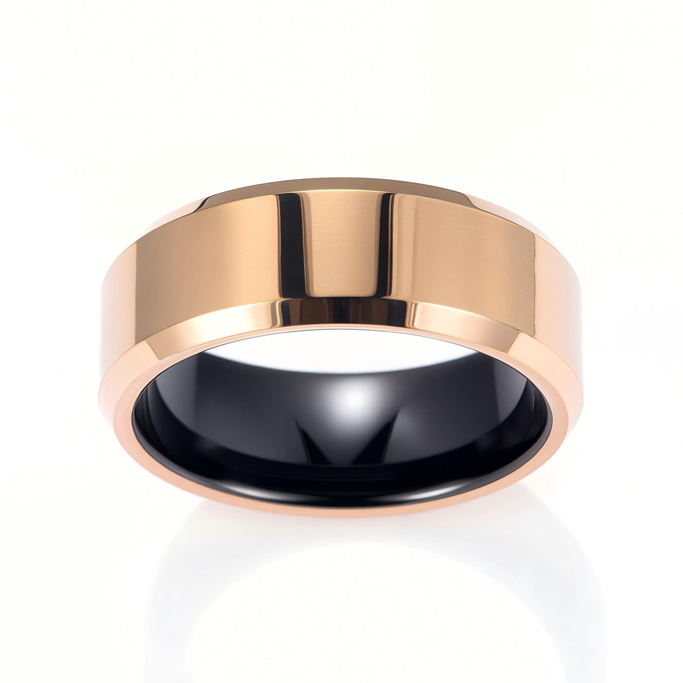 8mm Beveled Gold Ring - Patrick Adair Designs