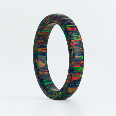 4mm Black Fire Opal Stackable Ring