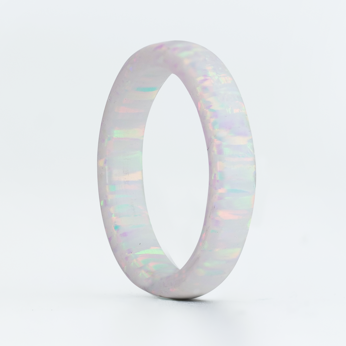 4mm Pearl White Opal Stackable Ring