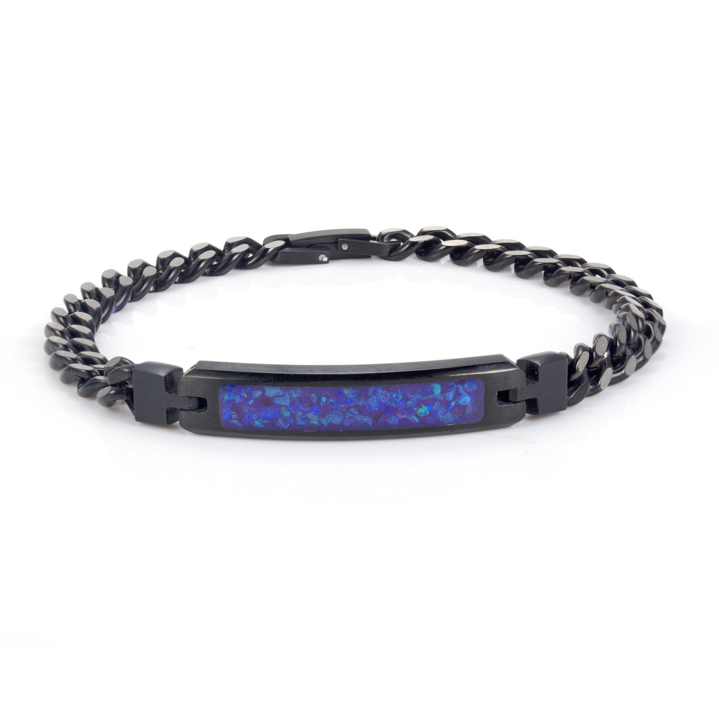 Lavender Opal Glowstone Cuban Link ID Bracelet - Patrick Adair Designs