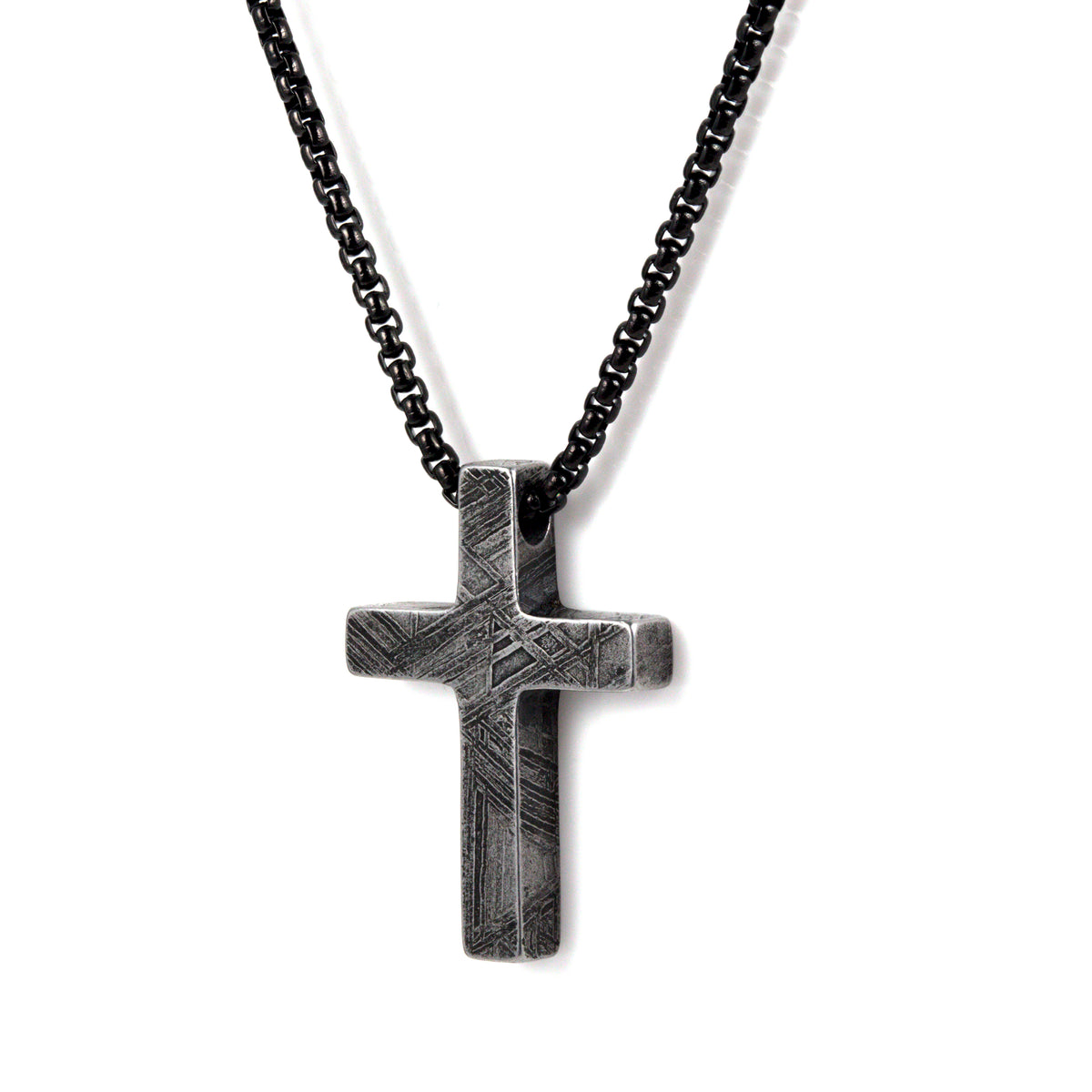 Solid Meteorite Cross Pendant