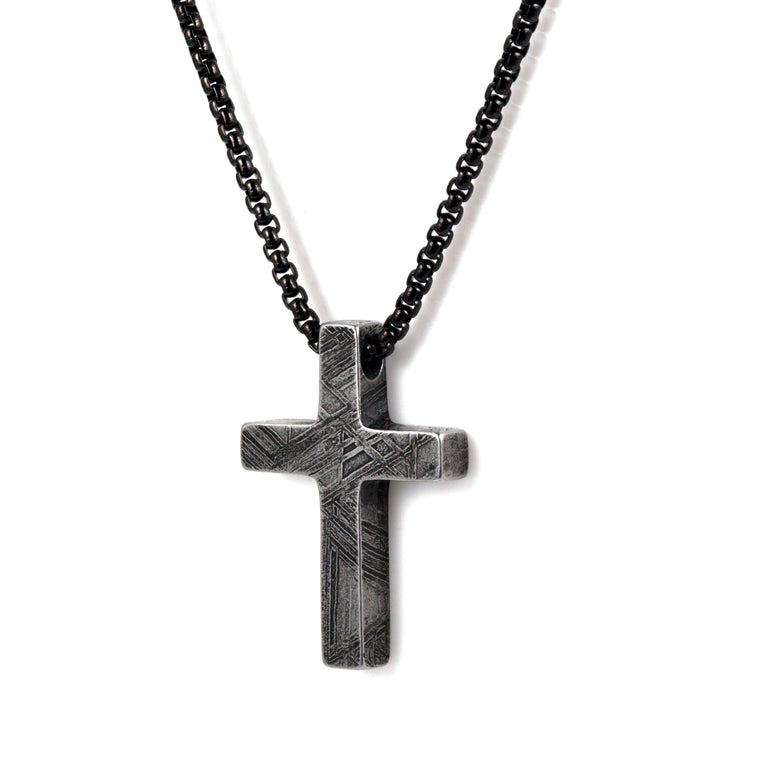 Solid Meteorite Cross Pendant