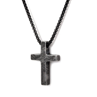 Solid Meteorite Cross Pendant
