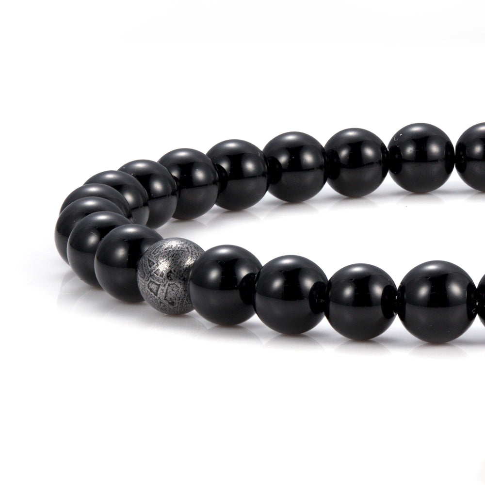 Meteorite and Black Onyx Beaded Bracelet - Patrick Adair Designs