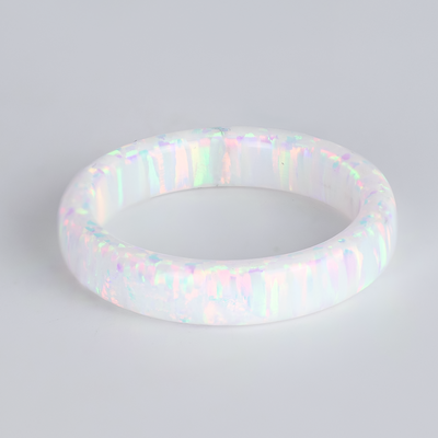 4mm Pearl White Opal Stackable Ring