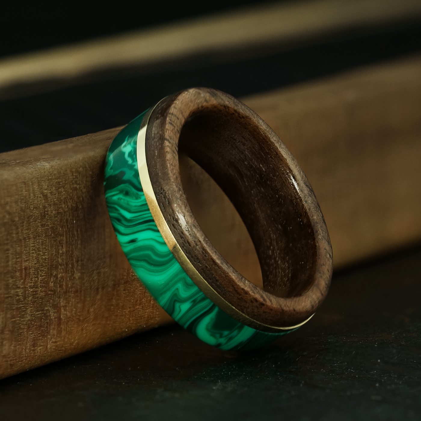 Wood, Gold, and Trustone Ring