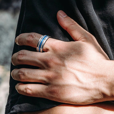 Antler and Turquoise Band | Tungsten Glowstone Ring - Patrick Adair Designs