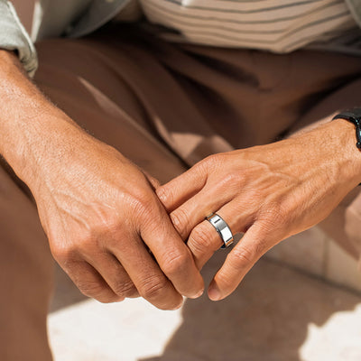 8mm Beveled Platinum Ring - Patrick Adair Designs
