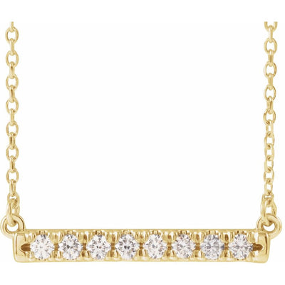 14K Gold 1/4 CTW Lab-Grown Diamond French-Set Bar Necklace