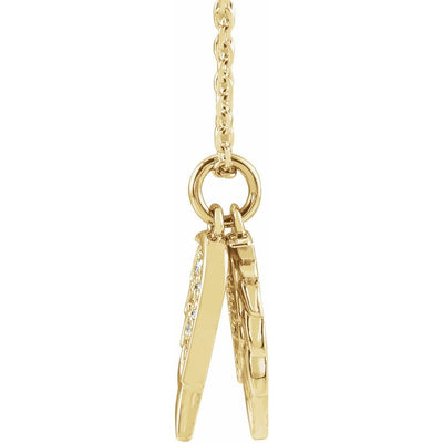 14K Gold .03 CTW Natural Diamond Angel Wings Pendant