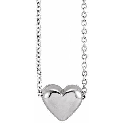 14K Gold Puffed Heart Necklace