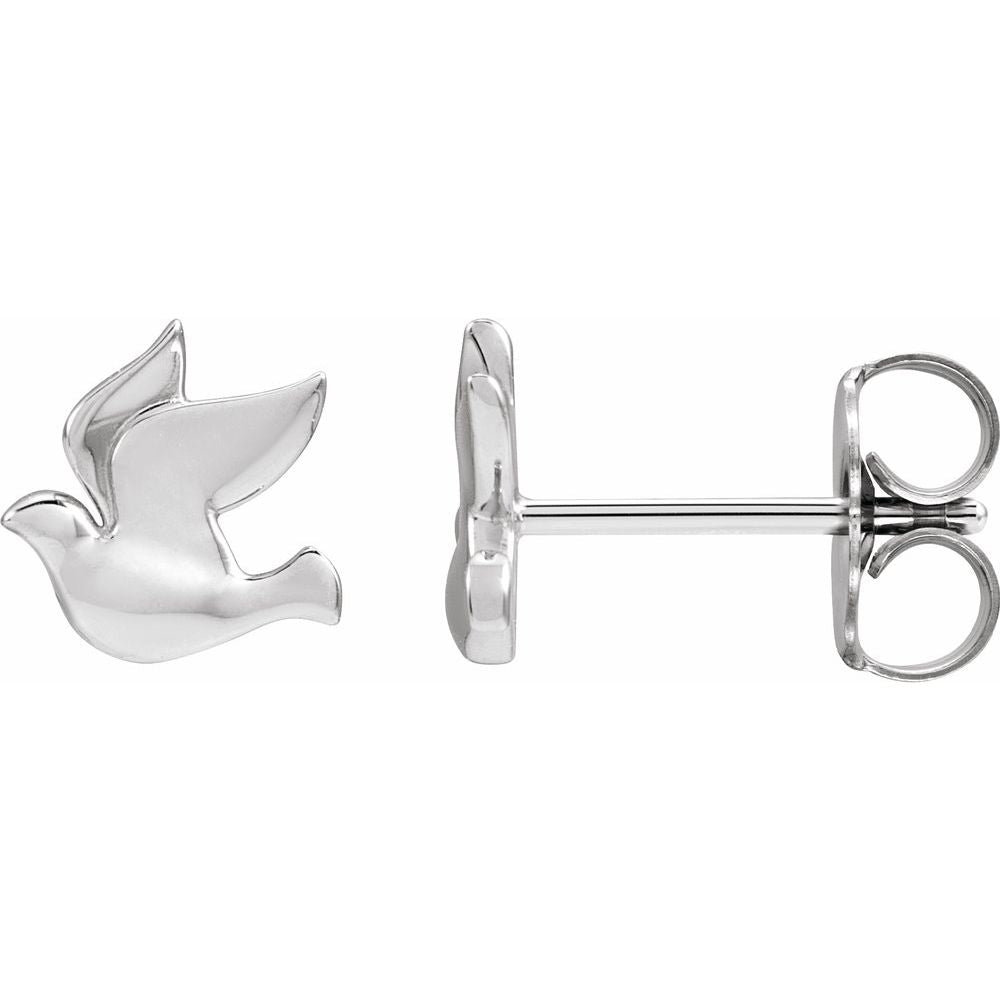 14K Gold Dove Earrings