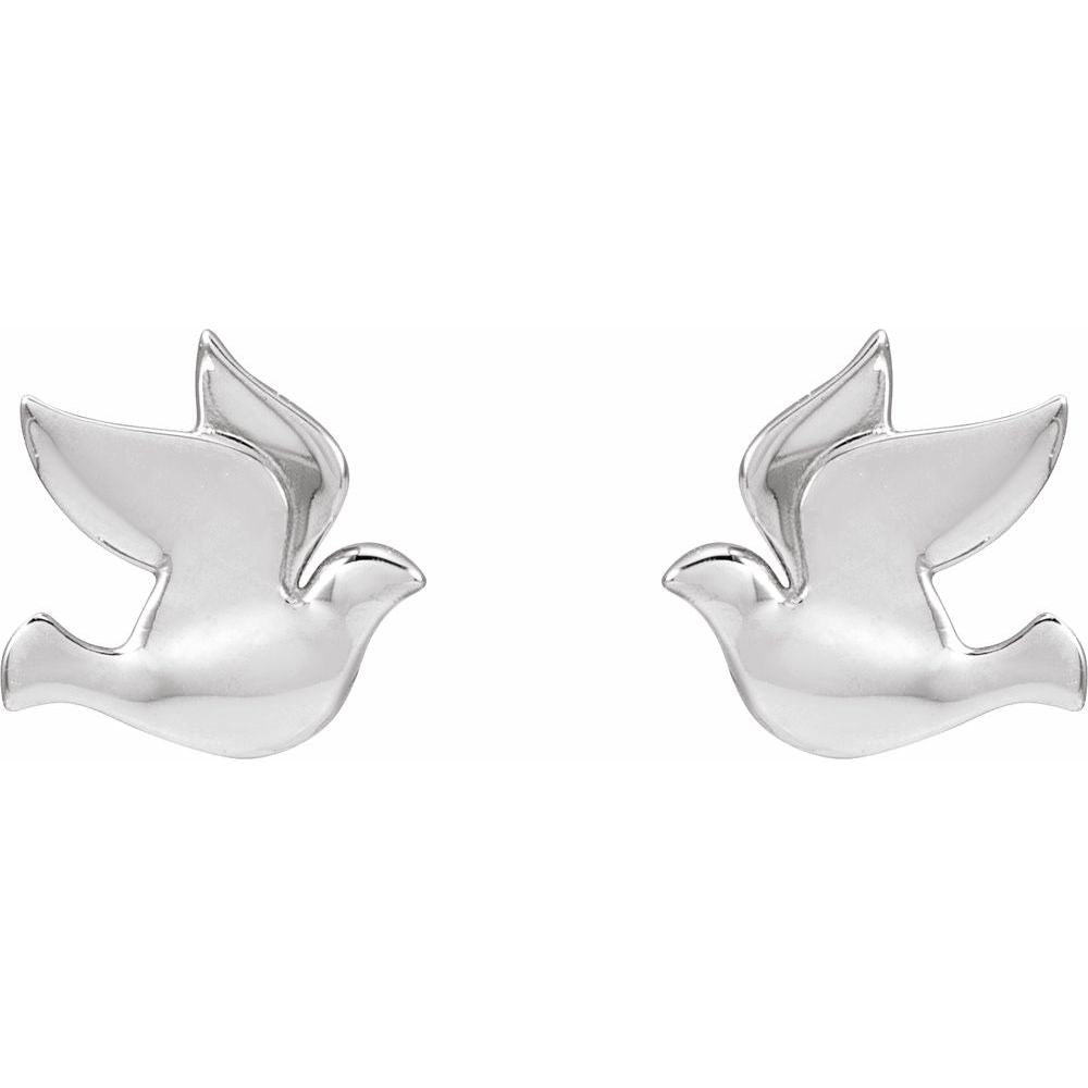 14K Gold Dove Earrings